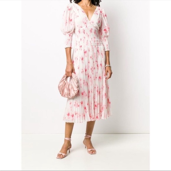 Self-Portrait Dresses & Skirts - NWT Self-Portrait Floral Print Pleated Midi Dress US size 2